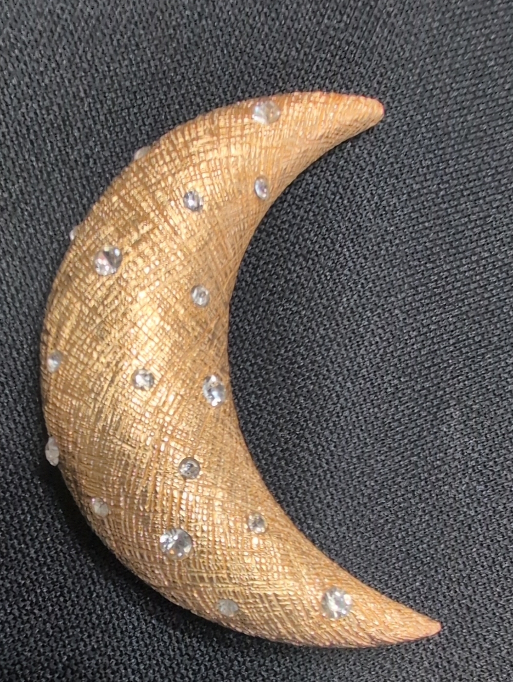 Vintage Christian Dior Designer Celestial Crescent Moon Brooch X Large!